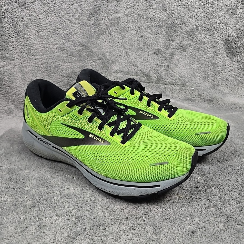 Brooks Ghost 14 Green Gecko Running Shoes‎ Sneakers Mens Size 11.5 D No Insoles